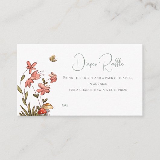 フローラ赤ちゃんシャワーおむつラッフル エンクロージャーカード (正面)