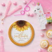 フローラ赤ちゃんシャワーの途中の小さなひまわり ペーパープレート (パーティー)