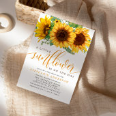 フローラ赤ちゃんシャワーの途中の小さなひまわり 招待状