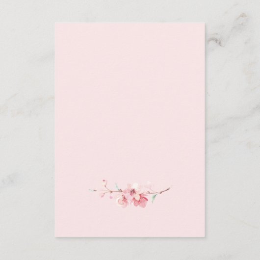 フローラ赤ちゃんシャワーサンキューカード、さくらんぼ花 エンクロージャーカード (裏面)