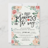 フローラ赤ちゃんシャワー小さな王女が途中にある 招待状 (正面)