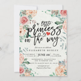 フローラ赤ちゃんシャワー小さな王女が途中にある 招待状