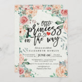 フローラ赤ちゃんシャワー小さな王女が途中にある 招待状 (正面/裏面)