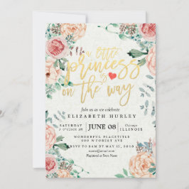 フローラ赤ちゃんシャワー小さな王女が途中にある 招待状