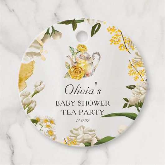 フローラ赤ちゃんシャワー茶パーティーお土産ギフト フェイバータグ (正面)