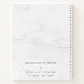 フローラ赤とピンクのガーランドの葬儀の哀悼の意 ノートブック (裏面)