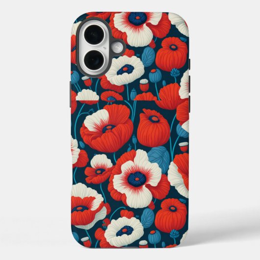 フローラ赤と白の花パートナー Case-Mate iPhoneケース (裏面)