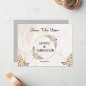 フローラ赤と白色結婚花 ノートカード (正面/裏面インサイチュ)