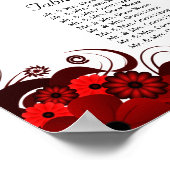 フローラ赤と白15のテー結婚ブルの座席表 ポスター (角)