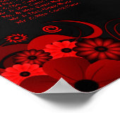 フローラ赤ゴシック15結婚のテーブル座席表 ポスター (角)