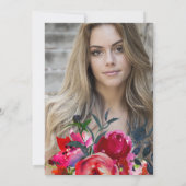 フローラ赤ネイビーブーケPHOTO卒業式パーティー 招待状 (裏面)