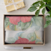 フローラ赤ハイビスカスデコップウォーター色 薄葉紙 (ギフト)