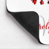 フローラ赤フェミニン、モダン、名前とイニシャル マウスパッド (コーナー)