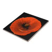 フローラ赤ポピー花ブラックカスタムギフトカラフル タイル (側面)
