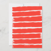 フローラ赤モダンケシ結婚ブライダルシャワー 招待状 (裏面)