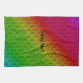 フローラ赤レインボーグラデーション斜めブレンド キッチンタオル (横)