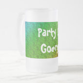 フローラ赤レインボーグラデーション斜めブレンド フロストグラスビールジョッキ (正面左)