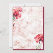 フローラ赤大理石スクリプトオーバーレイ結婚ズInvitati 招待状 (裏面)