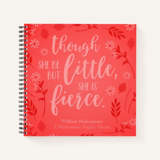 フローラ赤小さいが激しいウィリアム・シェイクスピア ノートブック (正面)