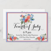 フローラ赤白青7月4日招待状 招待状 (正面/裏面)