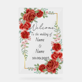 フローラ赤結婚アクリル徴候 アクリルサイン