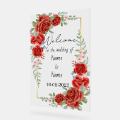 フローラ赤結婚アクリル徴候 アクリルサイン (傾斜)