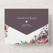 フローラ赤結婚植物学は一挙に オールインワン招待状 (裏面)