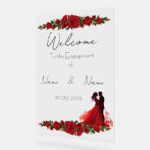 フローラ赤色アクリル婚約標識 アクリルサイン (傾斜)