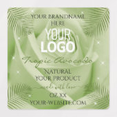 フローラ赤茶色の緑の製品ラベルのロゴ ラベル (デザイン1)