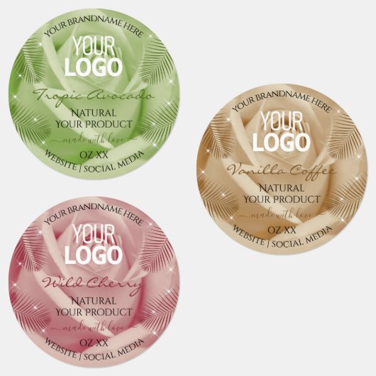 フローラ赤茶色の緑の製品ラベルのロゴ ラベル (グループ)