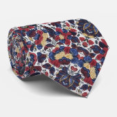 フローラ赤青黄ビクトリアンイタリアンヴィンテージ ネクタイ (ロール)