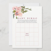 フローラ赤面とブルゴーニュ赤ちゃんシャワーベビービンゴ 招待状 (正面)