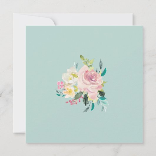 フローラ赤面イエローウォーターカラーエレガントな結婚式 招待状 (裏面)