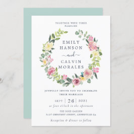 フローラ赤面イエローグリーンリーリーフエレガントリース 招待状