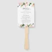 フローラ赤面エレガントマグノリア結婚式 プログラム ハンドファン (正面)