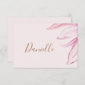 フローラ赤面グリッタースクリプトブライダルブランチ名 サンキューカード (正面/裏面)