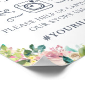 フローラ赤面グリーナリーユーカリプタスハッシュタグサイン ポスター (角)