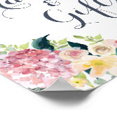 フローラ赤面グリーンユーカリプタスカードギフトサイン ポスター (角)