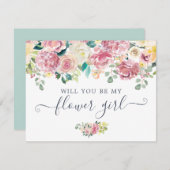 フローラ赤面グリーンリーユーカリプトゥス私になる 招待状 (正面/裏面)