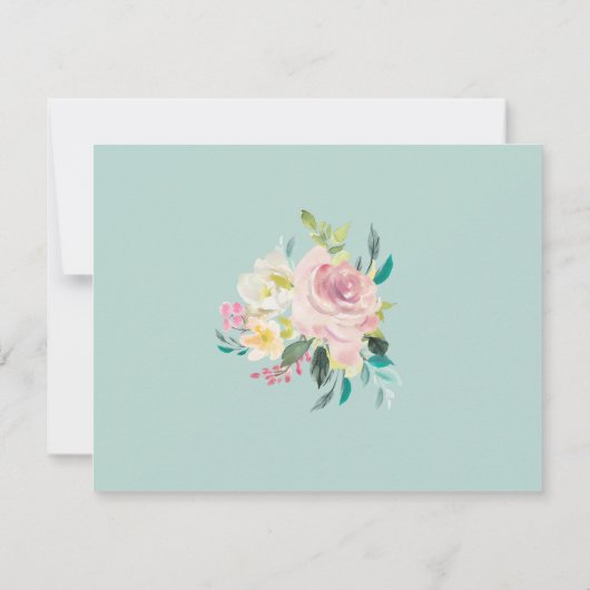 フローラ赤面グリーンリーユーカリプトゥス私になる 招待状 (裏面)