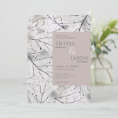 フローラ赤面グレーウォーター色招待状 招待状 (スタンド正面)