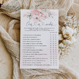 フローラ赤面ゲームの上または下のブライダルシャワー