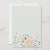 フローラ赤面セージ緑の葉結婚式招待状 (裏面)