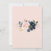 フローラ赤面ネイビーエレガントリハーサルディナー 招待状 (裏面)