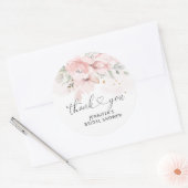 フローラ赤面バラブライダルシャワーメッセージカード ラウンドシール (封筒)