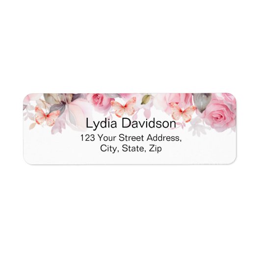 フローラ赤面バラ差出人住所 ラベル (正面)