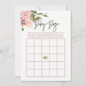 フローラ赤面バラ金ゴールドベビーシャワーベビービンゴ 招待状 (正面)