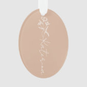 フローラ赤面パーソナライズされた名クリスマス オーナメント (正面)