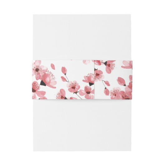 フローラ赤面ピンクさくらんぼはロマンチック結婚の 招待状ベリーバンド (裏面例)