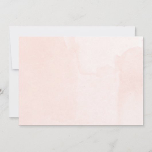 フローラ赤面ピンクと緑の女の子の赤ちゃんシャワー 招待状 (裏面)